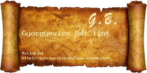 Gyorgyevics Bálint névjegykártya