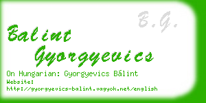 balint gyorgyevics business card